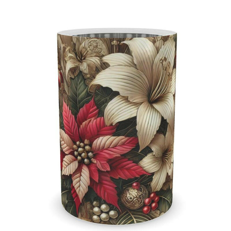 Atelierra Wine Bottle Cooler – Poinsettia & Lily Art Deco Design - ART&AIR